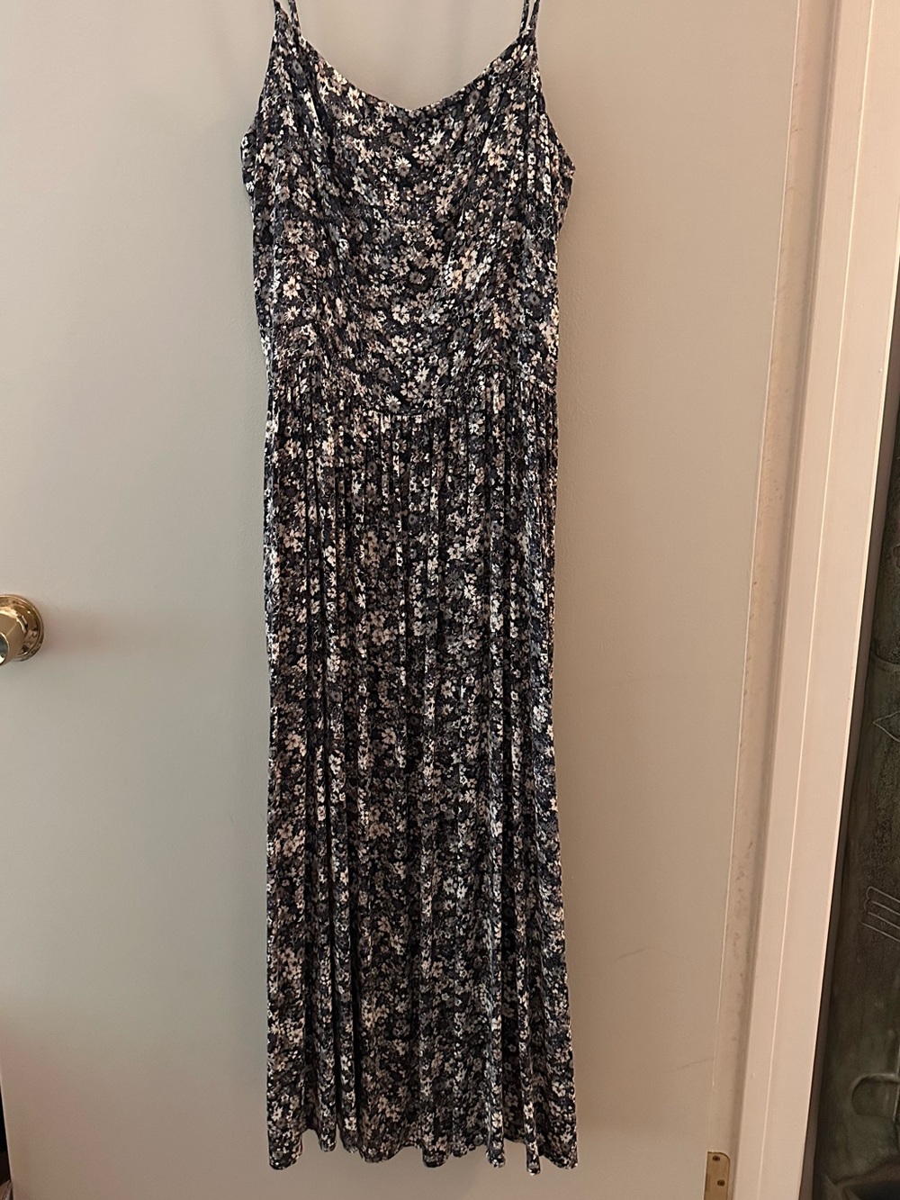 Women's Sozy Floral Graphite Midi Dress - made in the USA soft and cozy